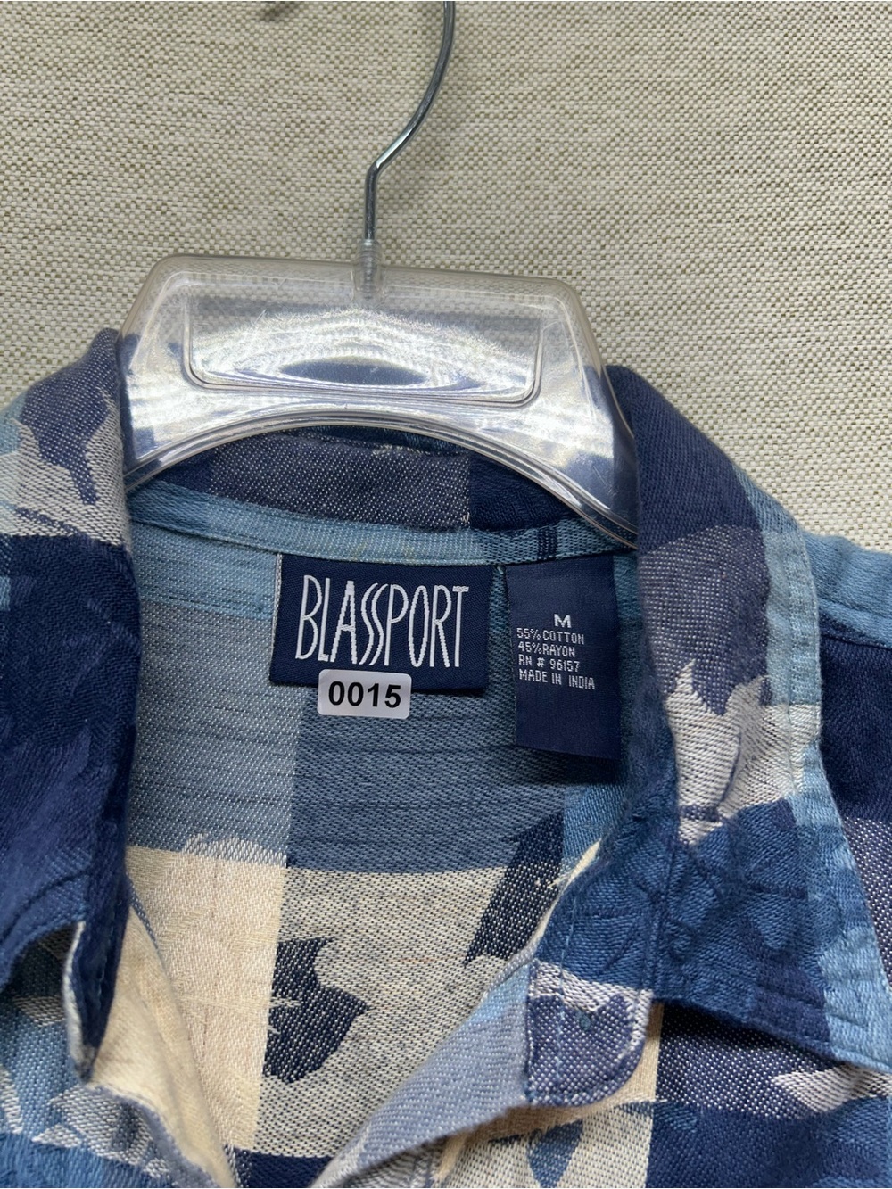 Blauport Women's Blue Plaid Button-Down Shirt - Picture 4 of 7